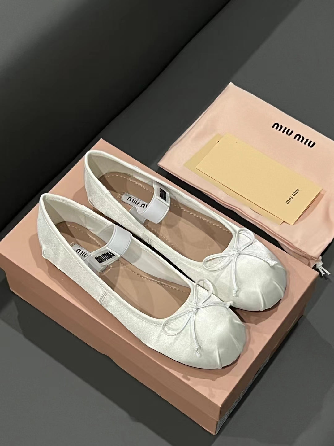 1:1 MiuMiu classic bow ballet flats