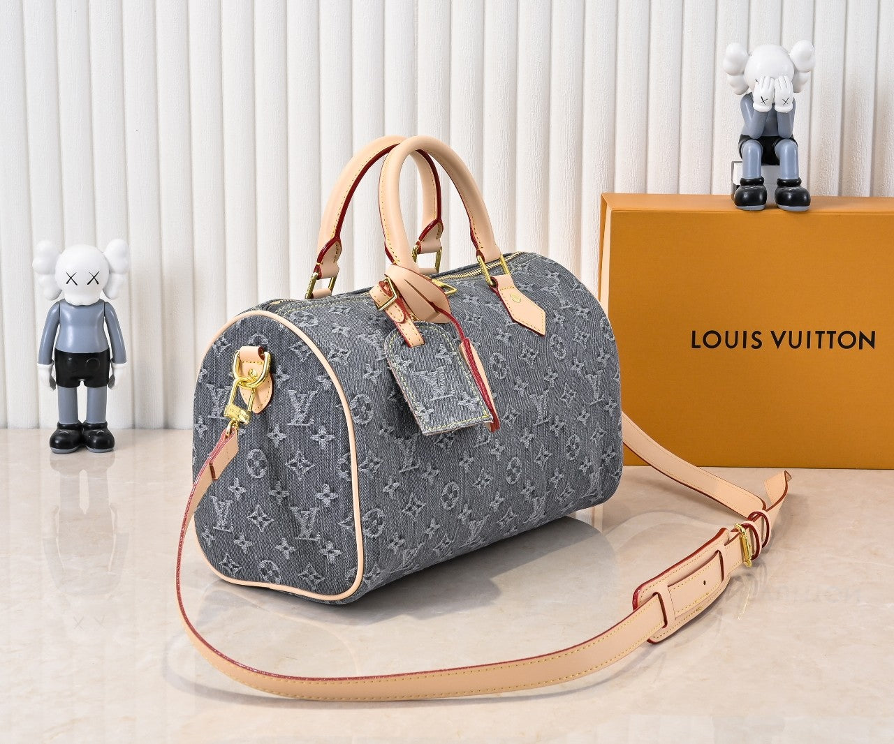 1:1 quality Grey denim Speedy 30