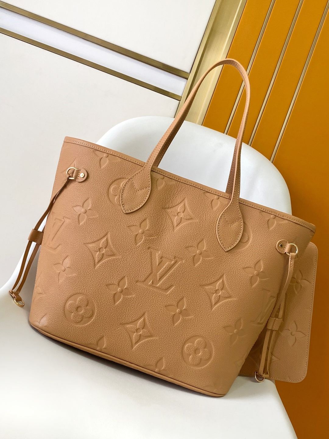 Top-tier original Brown Emboss Monogram Neverfull MM