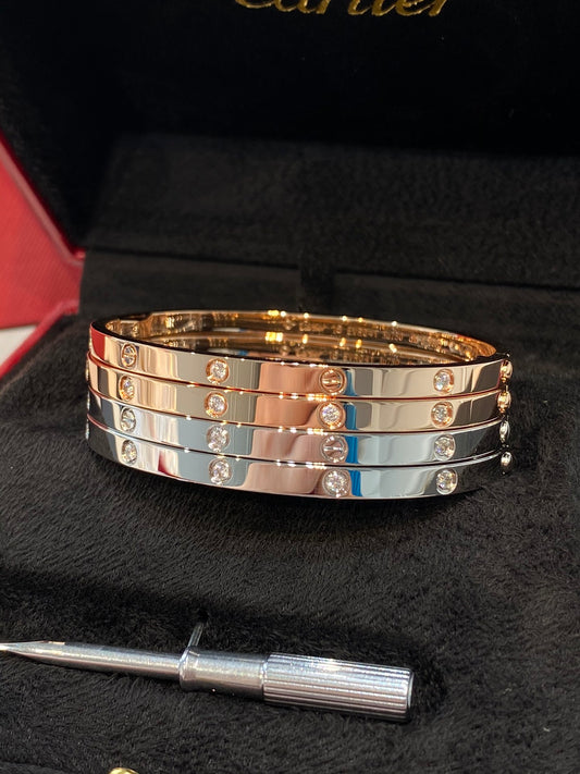 1:1 Cartier diamond Love bracelet narrow version