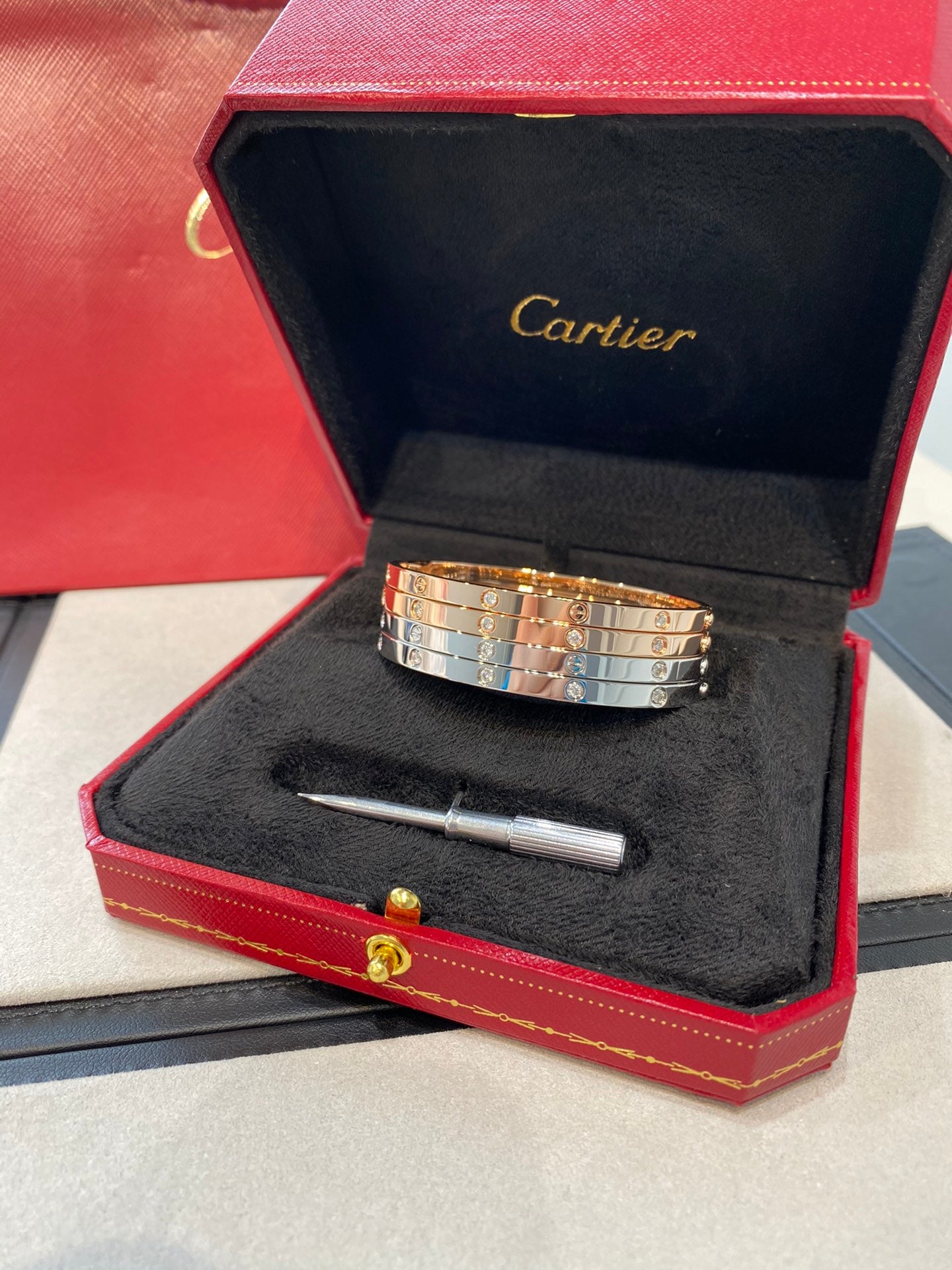 1:1 Cartier diamond Love bracelet narrow version