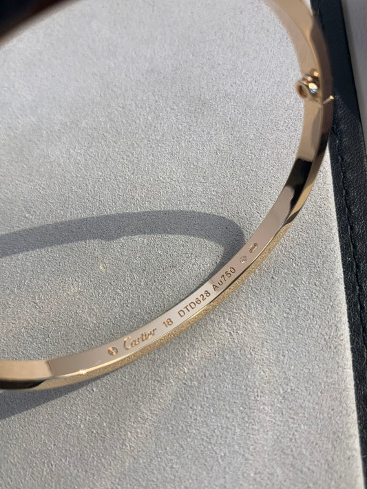 1:1 Cartier Gold diamond narrow Love bracelet
