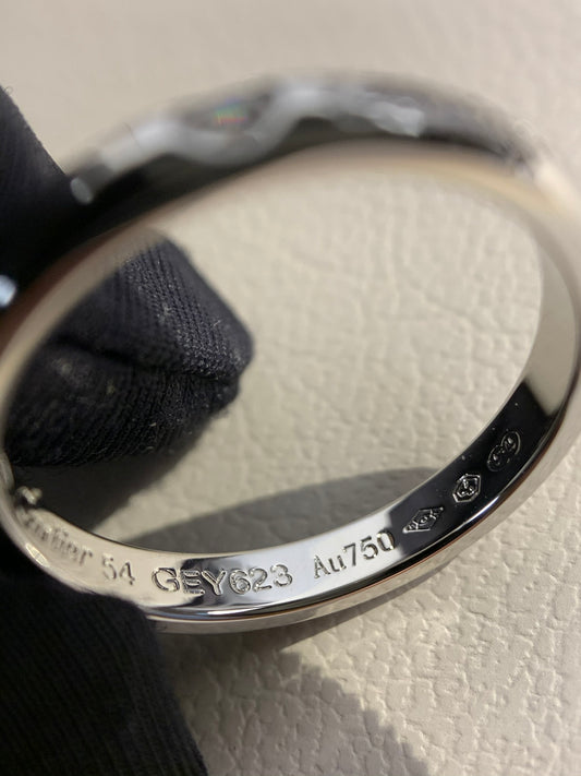 1:1 Cartier Silver solitaire diamond band ring