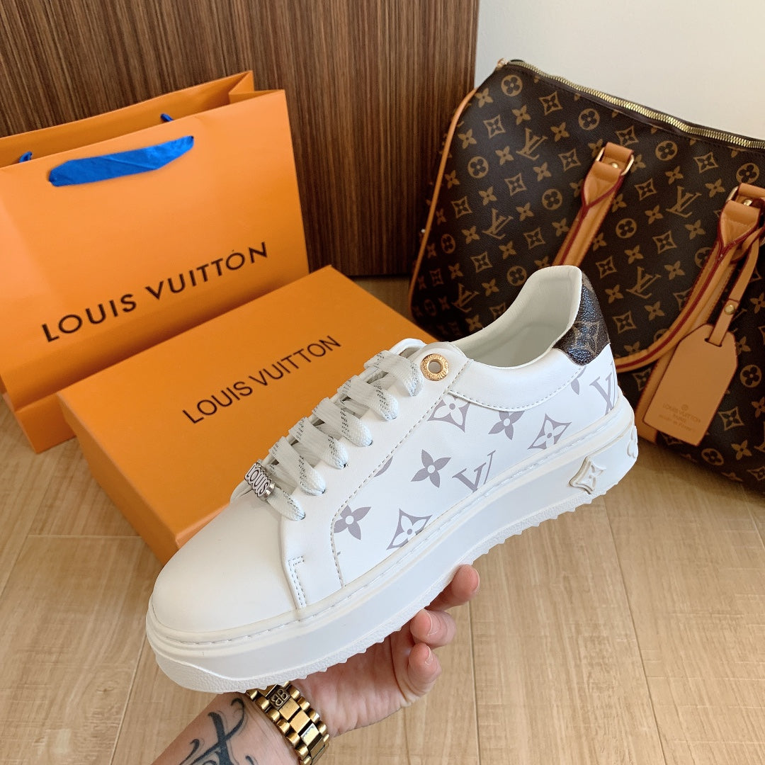 1:1 LV Grey Shoelace buckle Sneakers