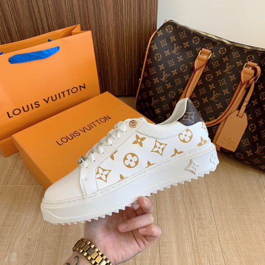 1:1 LV Beige Shoelace buckle Sneakers