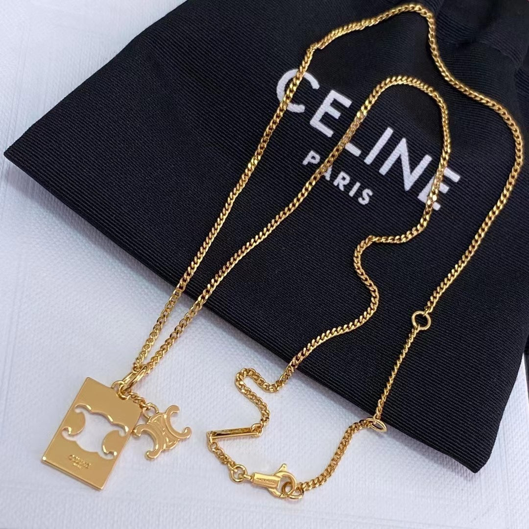1:1 Celine Arc de Triomphe Square Necklace
