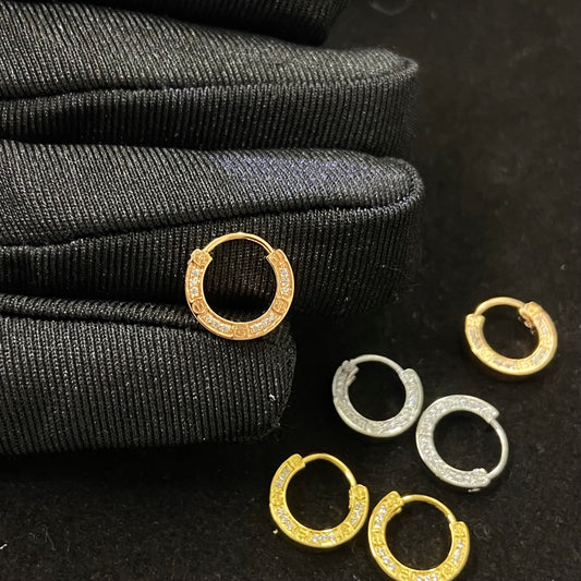 1:1 Cartier full-diamond round ear cuffs