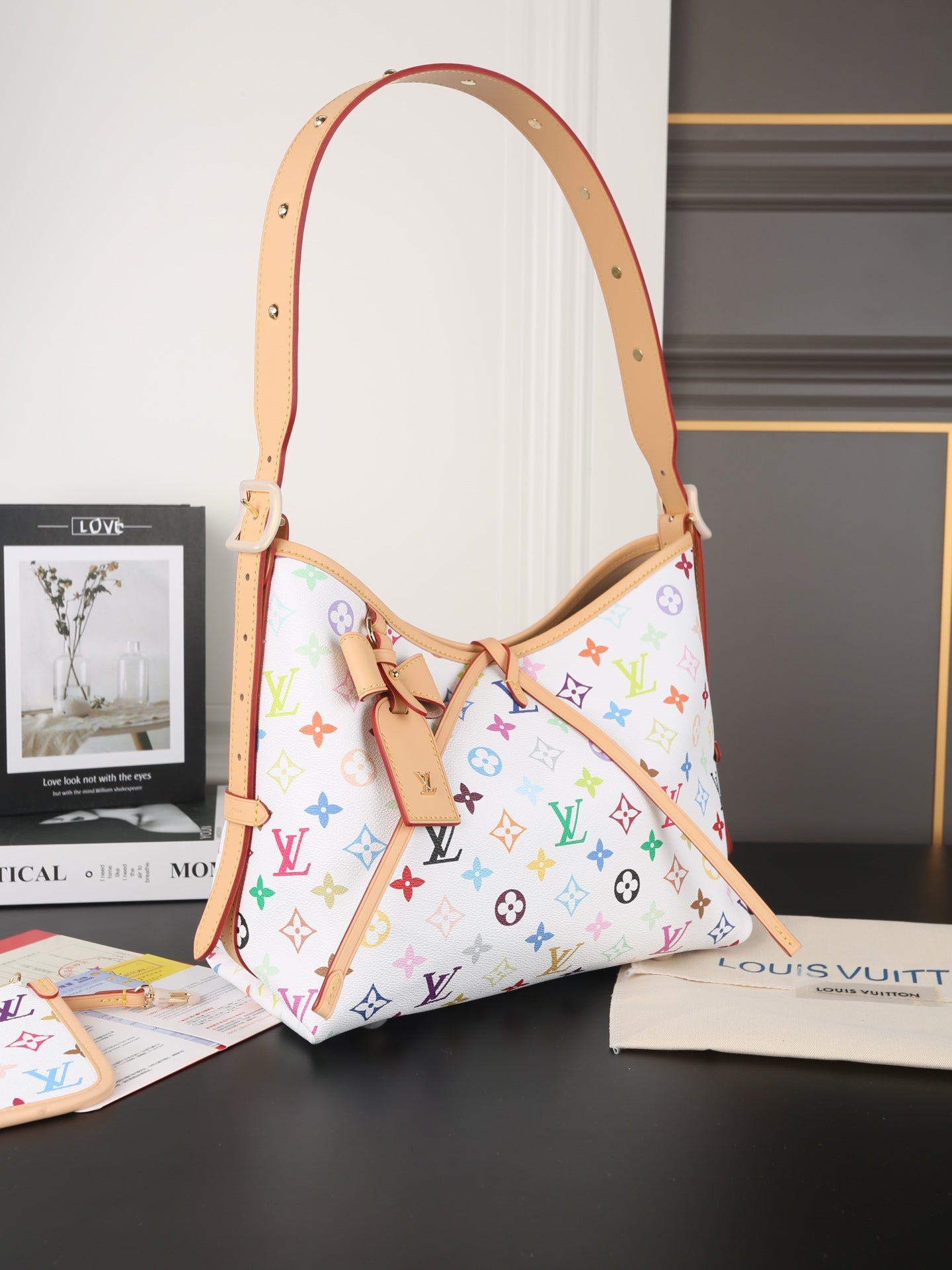 1:1 LV x Takashi Murakami Carryall White Tricolor CarryAll