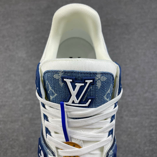 1:1 LV Blue Trainer Couple Sneakers