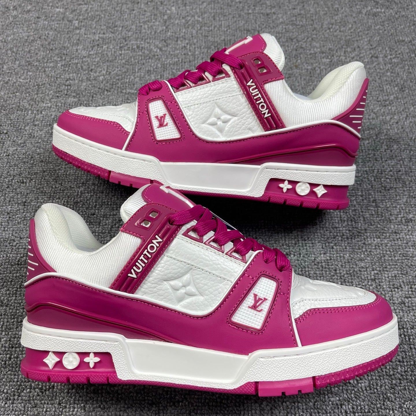 1:1 LV Purple Trainer Couple Sneakers