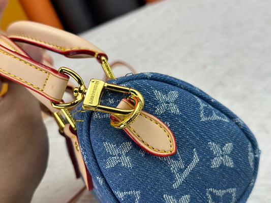 Top-tier Blue Denim Nano Speedy