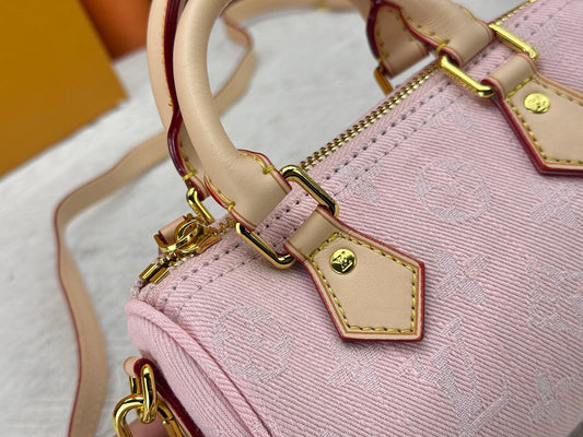 Top-tier Pink Denim Nano Speedy