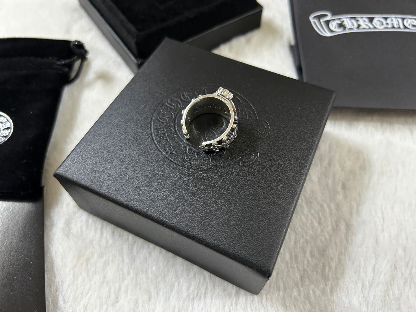 1:1 Chrome Hearts Crown Open Ring