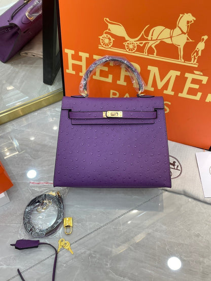 1:1 Hermes Kelly 25 Ostrich pattern