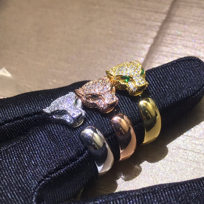 1:1 Cartier Panther Head Couple Rings