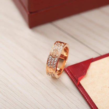1:1 Cartier Love Starry Sky Wild Three-Row Diamond Ring