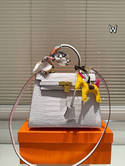 1:1 Hermes Kelly 25 Crocodile cowhide leather