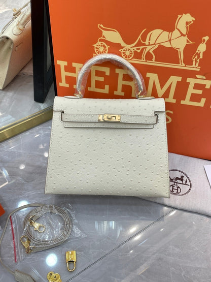 1:1 Hermes Kelly 25 Ostrich pattern