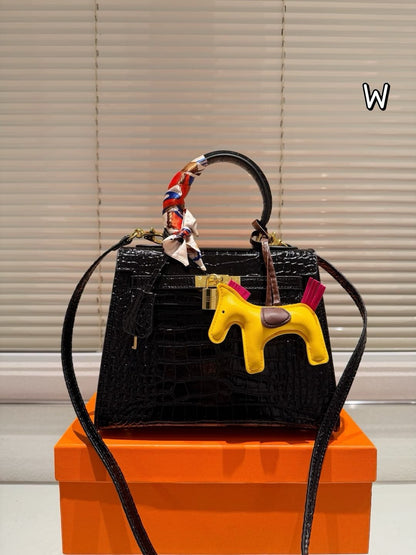 1:1 Hermes Kelly 25 Crocodile cowhide leather