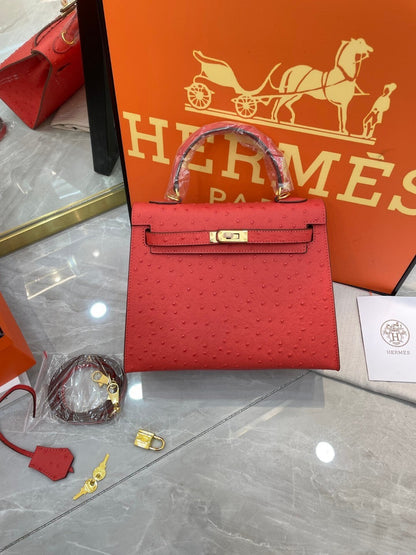 1:1 Hermes Kelly 25 Ostrich pattern