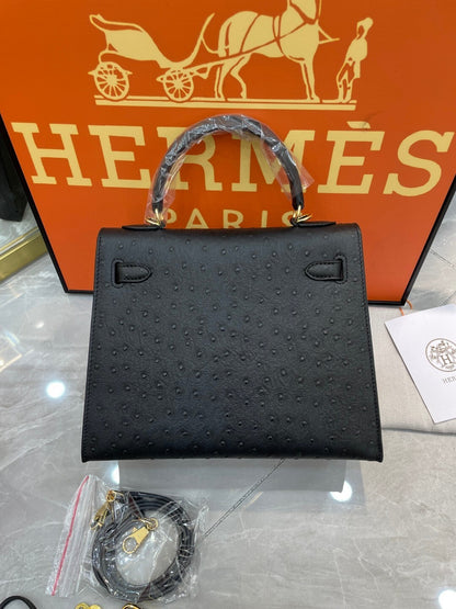 1:1 Hermes Kelly 25 Ostrich pattern