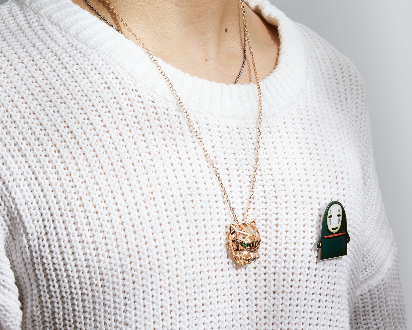 1:1 Cartier openwork panther necklace