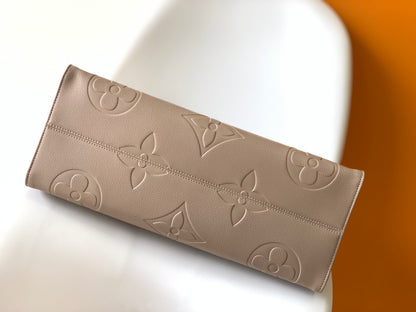 1:1  Beige Emboss Monogram OnTheGo