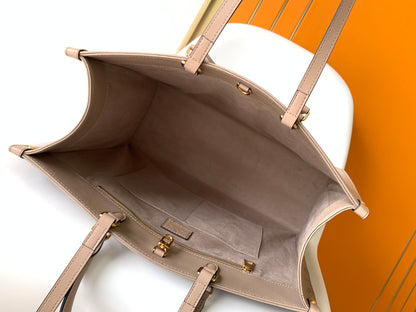 1:1  Beige Emboss Monogram OnTheGo