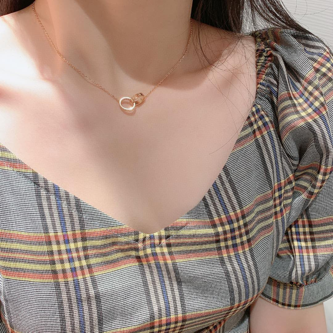 1:1 Cartier Love Double Ring Necklace