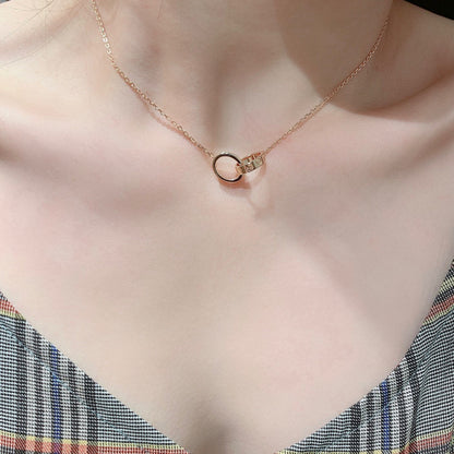 1:1 Cartier Love Double Ring Necklace