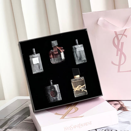 1:1 YSL limited edition heart-shaped pink perfume sample 5 pieces set