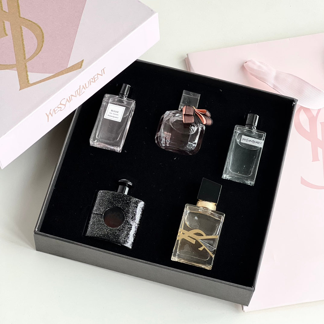 1:1 YSL limited edition heart-shaped pink perfume sample 5 pieces set