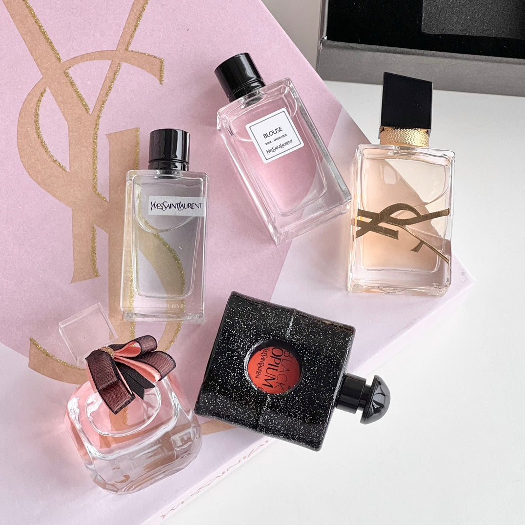 1:1 YSL limited edition heart-shaped pink perfume sample 5 pieces set