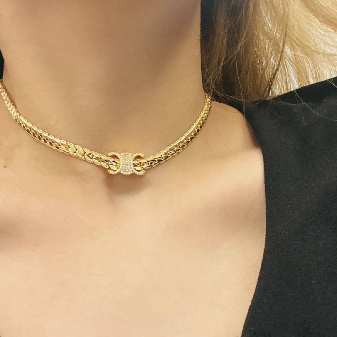 1:1 Celine Arc de Triomphe snake bone Necklace