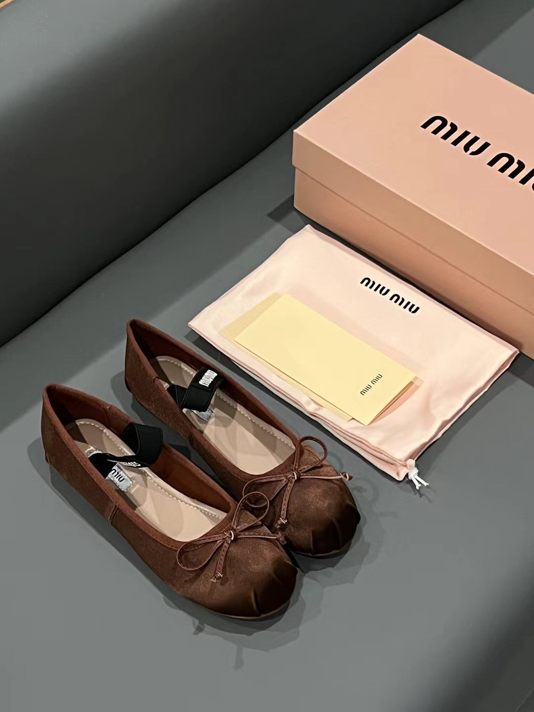 1:1 MiuMiu classic bow ballet flats