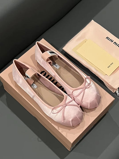 1:1 MiuMiu classic bow ballet flats