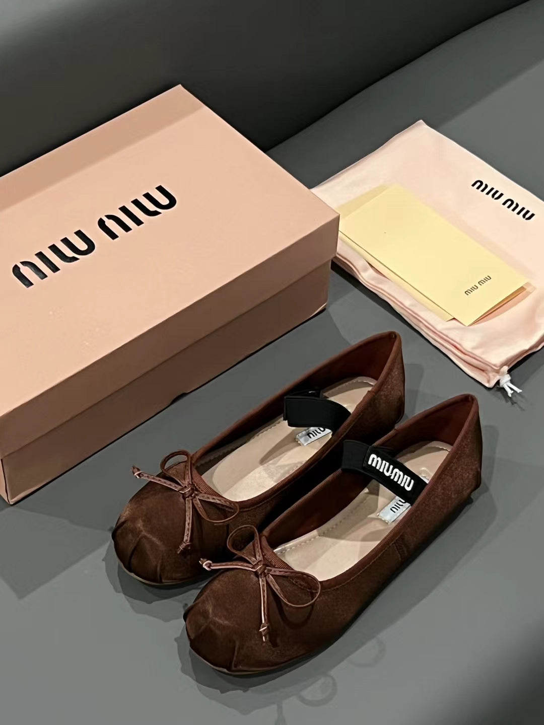 1:1 MiuMiu classic bow ballet flats