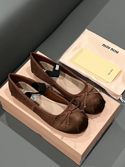 1:1 MiuMiu classic bow ballet flats