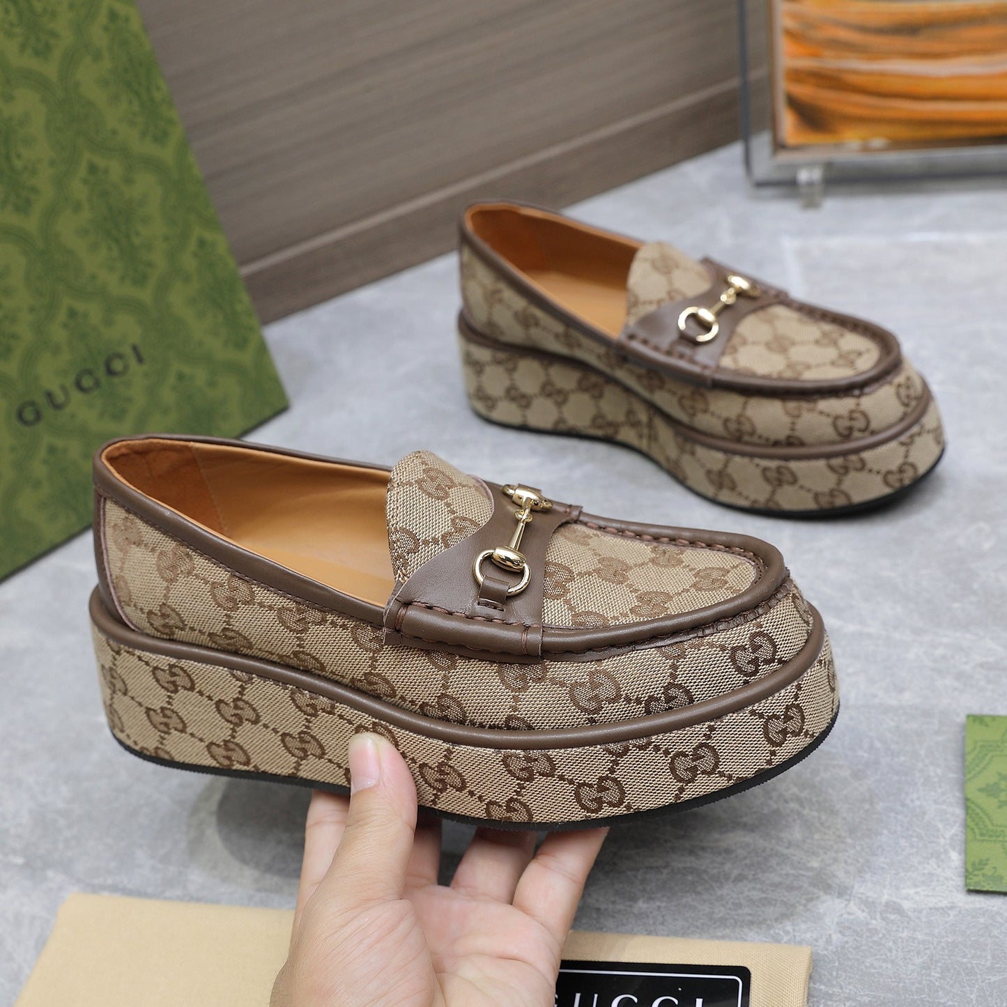 1:1 Gucci platform loafers
