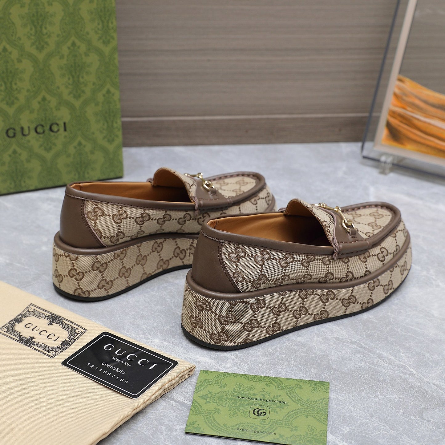 1:1 Gucci platform loafers