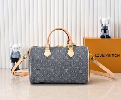 1:1 quality Grey denim Speedy 30