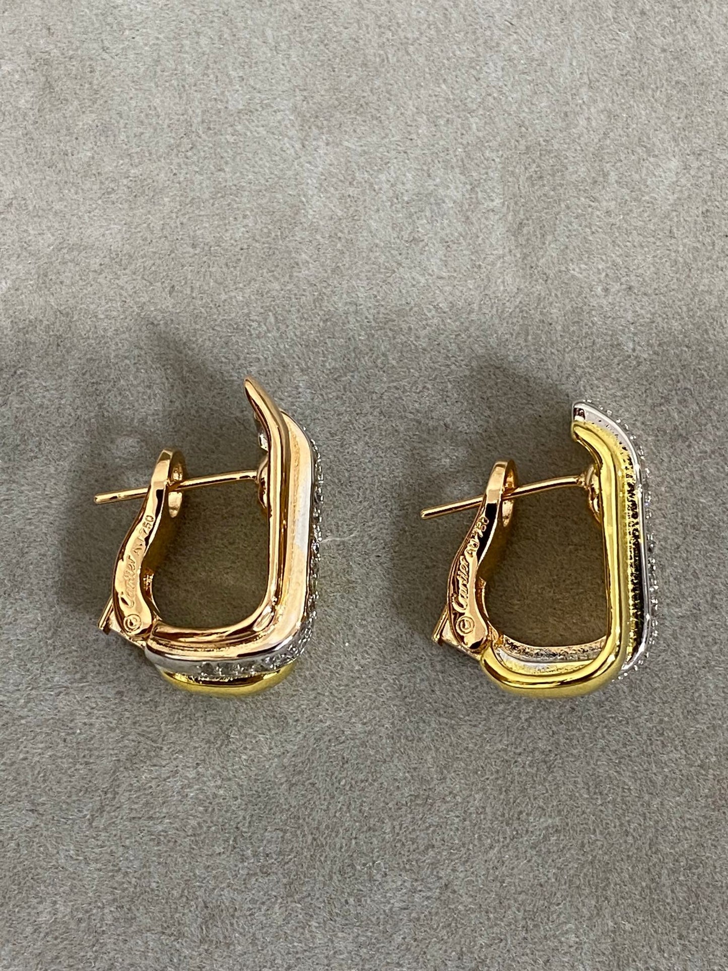 1:1 Celine three-color full diamond earrings
