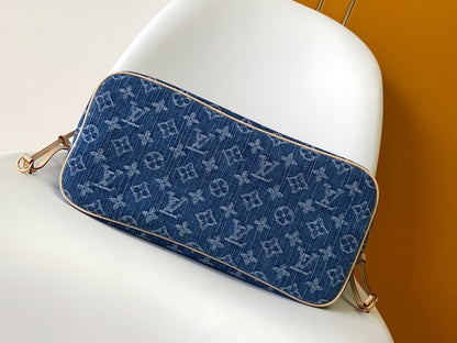 Top-tier Engrave Denim monogram Neverfull MM