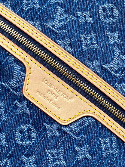 Top-tier Engrave Denim monogram Neverfull MM