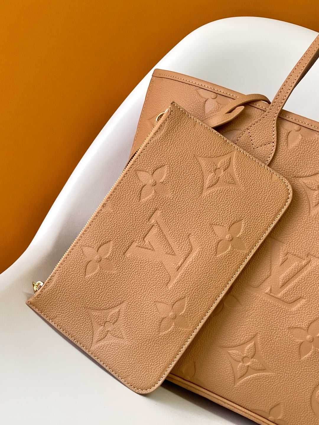 Top-tier original Brown Emboss Monogram Neverfull MM