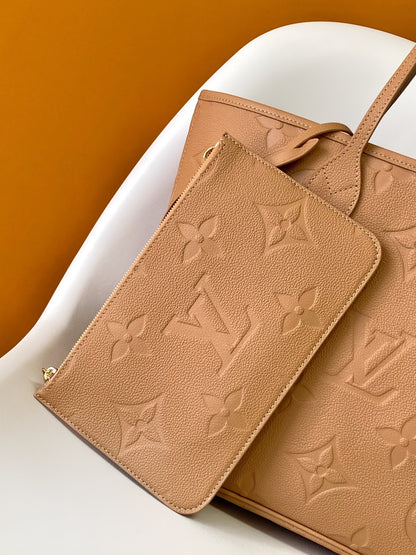 Top-tier original Brown Emboss Monogram Neverfull MM