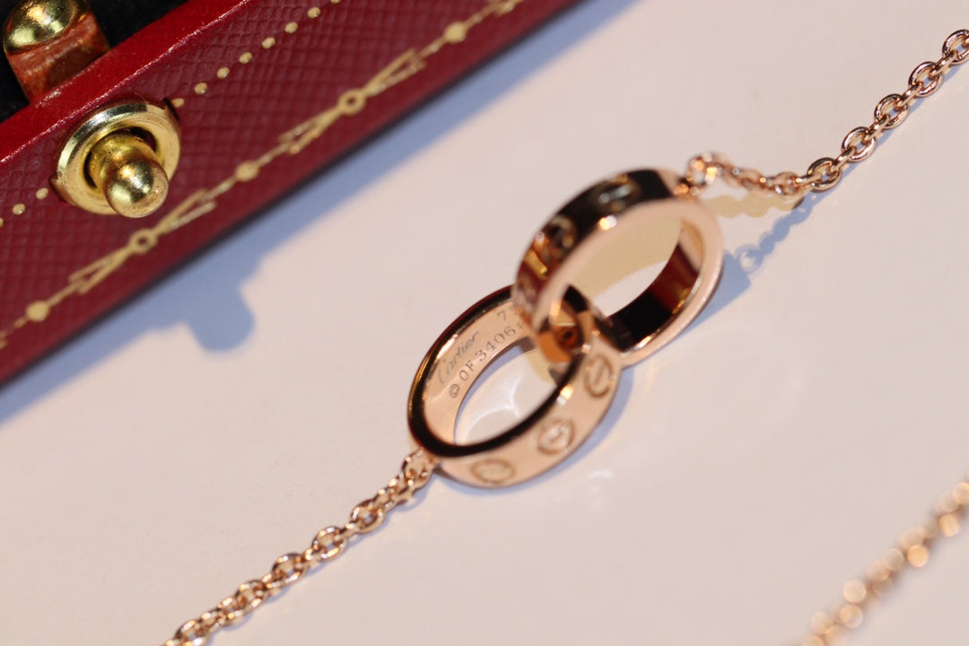 1:1 Cartier Love Double Ring Necklace