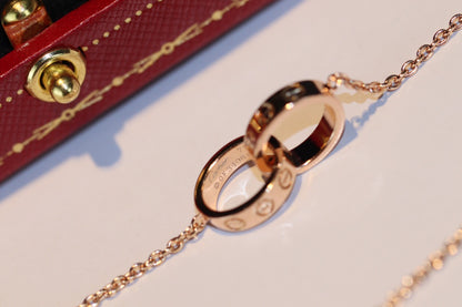 1:1 Cartier Love Double Ring Necklace