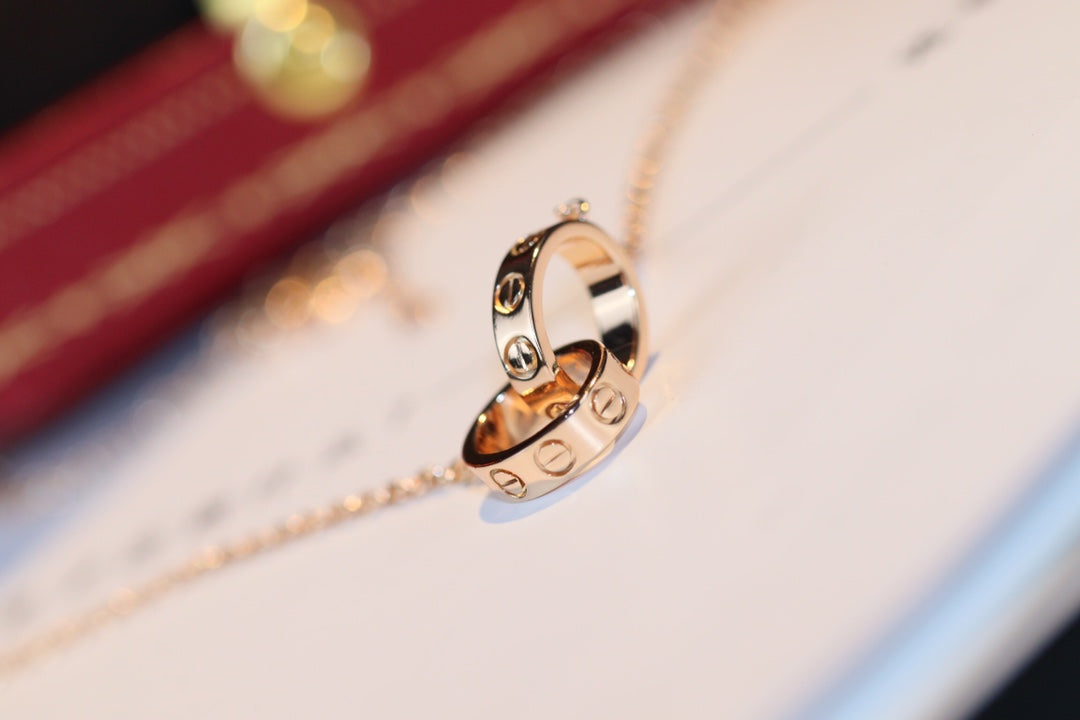 1:1 Cartier Love Double Ring Necklace
