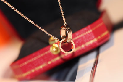1:1 Cartier Love Double Ring Necklace